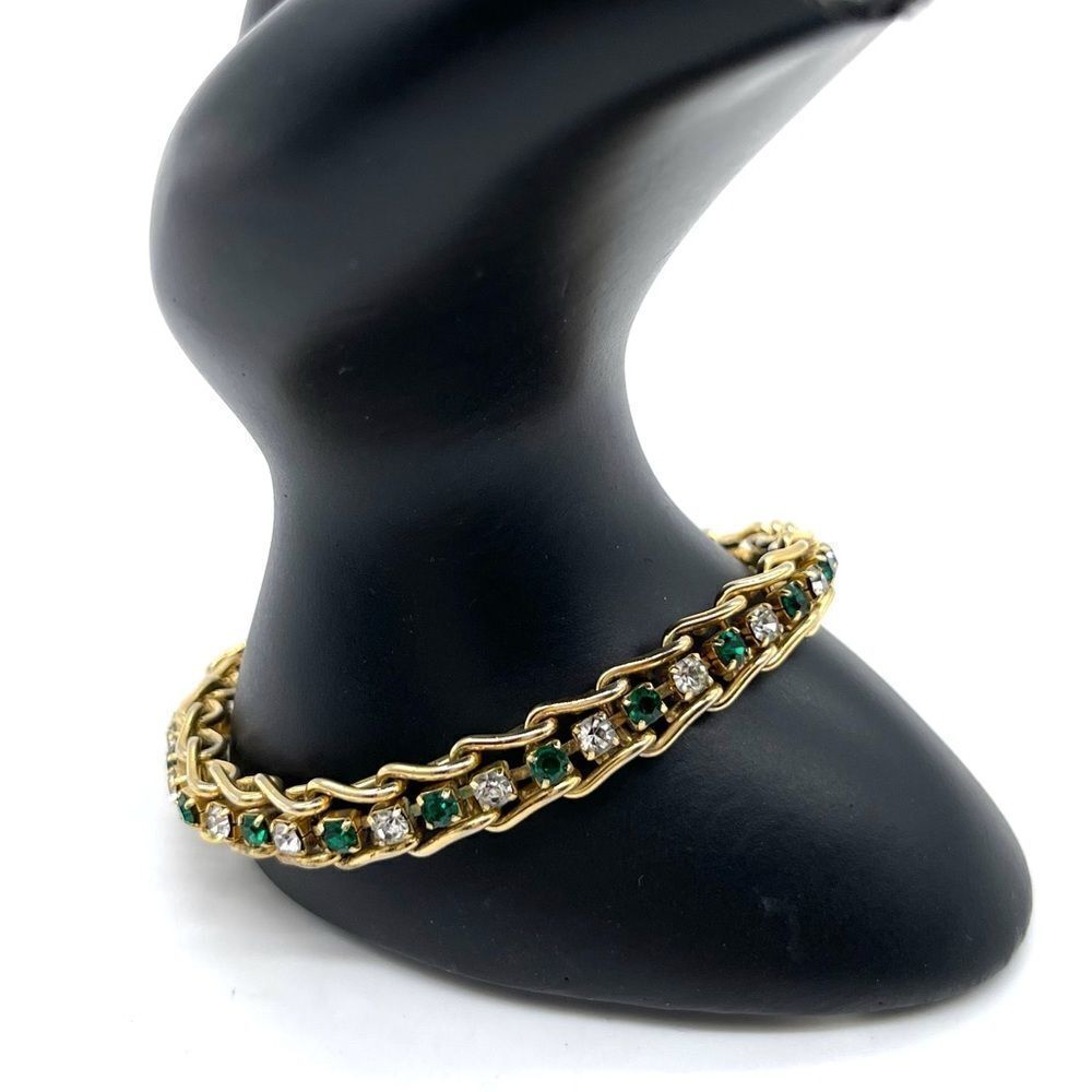 Bracelet Gold Tone with Crystals